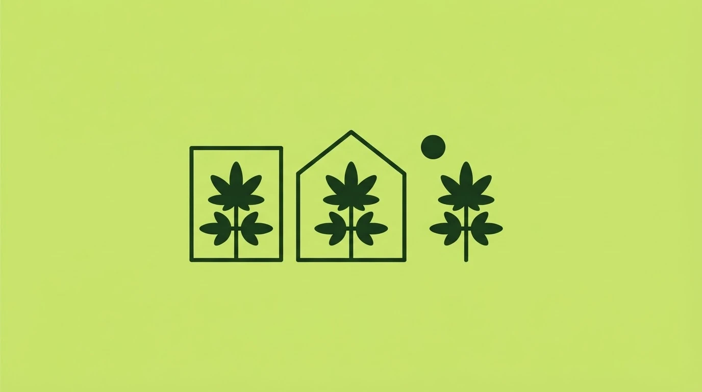 CBD indoor, greenhouse et outdoor — les trois modes de culture du chanvre et leur impact sur le prix et la qualité